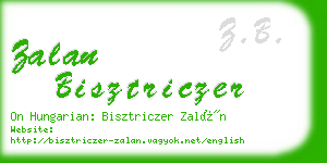 zalan bisztriczer business card